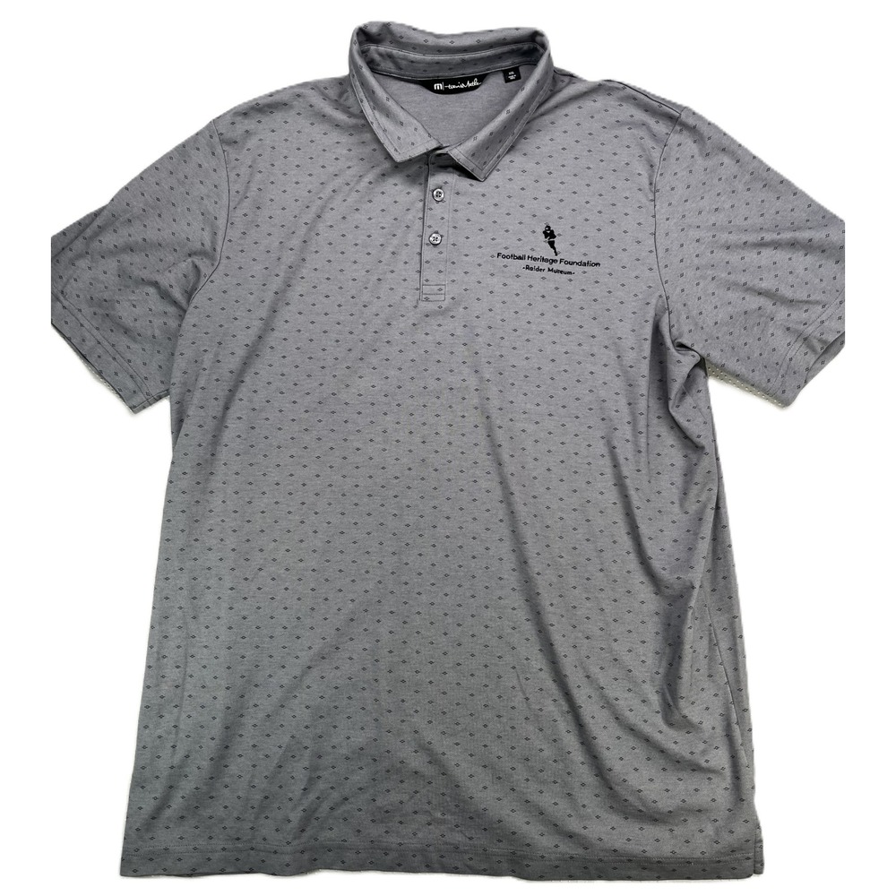 Travis Mathew Xxl Gray Golf Polo Football Heritage Foundation Shirt